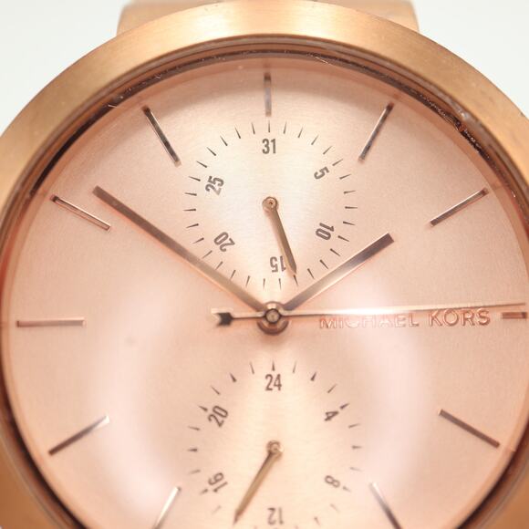 Michael Kors Garner Rose Gold Tone 38mm Date Watch Steel Bracelet w New Battery - Picture 6 of 14